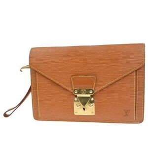 LOUIS VUITTON Sellier Dragonne Clutch Hand Bag Epi Leather Gold M52618 66MA155